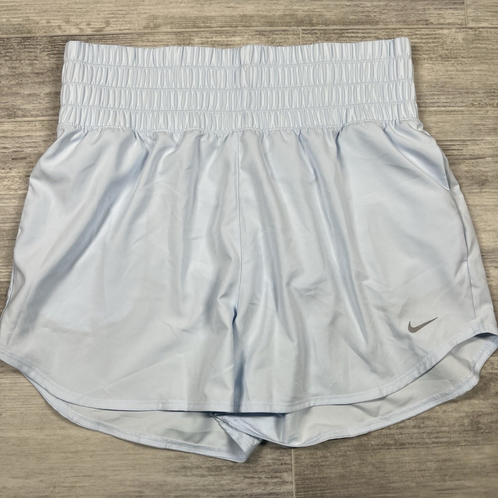 Nike Women's Large Prima Dri-FIT Ultra High-Rise Shorts 3" Blue DX6642-423 NEW‎